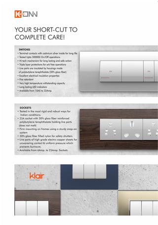 Socket Catalogue.pdf Konn Electricals Modular Switches & Sockets Catalogue 2026 | PDF