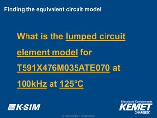 © 2016 KEMET Corporation
Finding the equivalent circuit model
What is the lumped circuit
element model for
T591X476M035ATE...