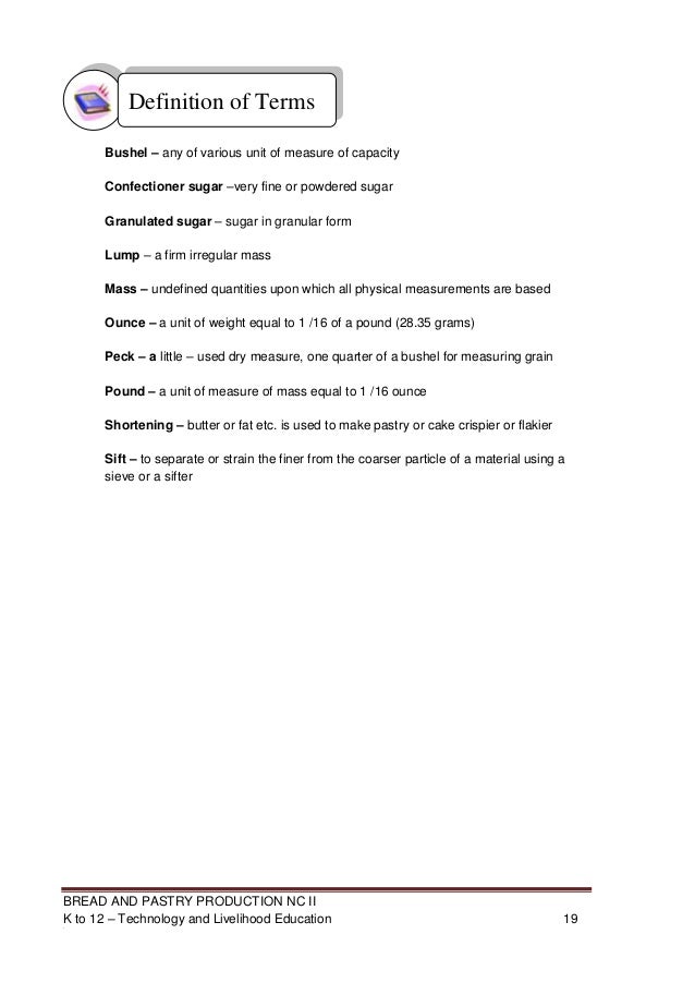 K To 12 Bread And Pastry Learning Module 1