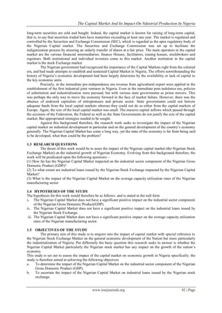 The Capital Market and Its Impact on Ndustrial Production in Nigeria | PDF
