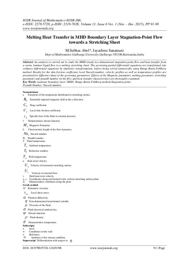 melting heat transfer in mhd boundary layer stagnation point flow tow mhd form 1023