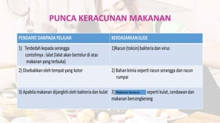 PUNCA KERACUNAN MAKANAN
Makanan beracun
 