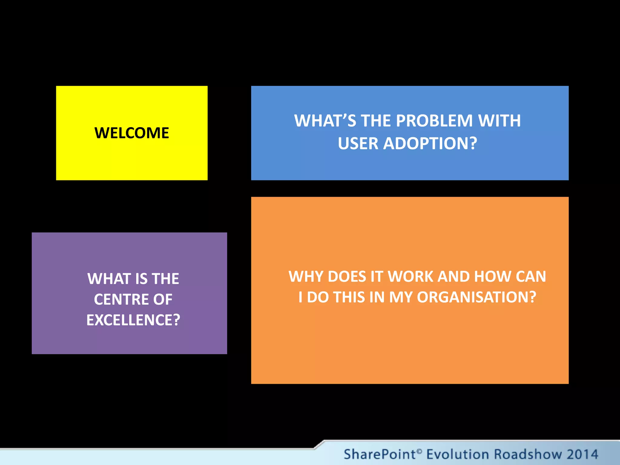 SharePoint Evolutions Roadshow - Driving user adoption with a ...