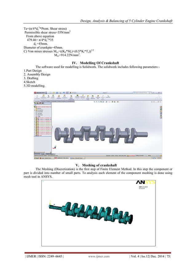 Design, Analysis & Balancing of 5 Cylinder Engine Crankshaft | PDF ...