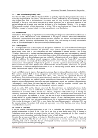 Adoption of Ict in the Tourism and Hospitality Sector In Zimbabwe | PDF
