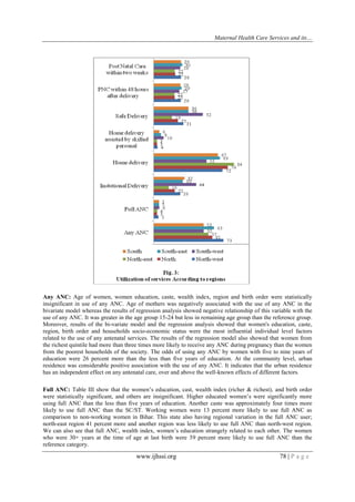 Maternal Health Care Services and Its Utilization in Bihar, India | PDF