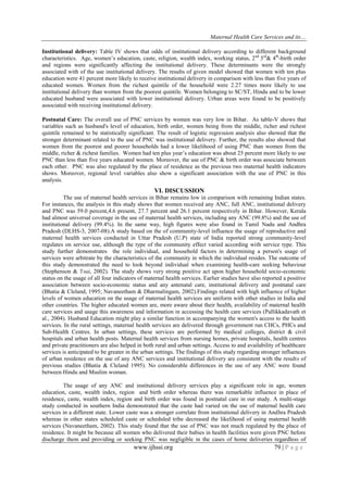 Maternal Health Care Services and Its Utilization in Bihar, India | PDF