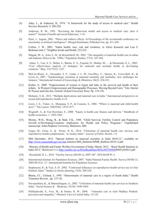 Maternal Health Care Services and Its Utilization in Bihar, India | PDF
