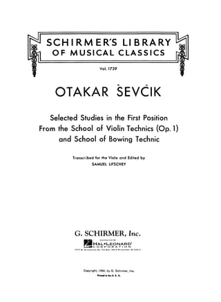 Sevcik schule der technik bow  op.1 for viola