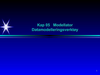 11
Kap 05 ModellatorKap 05 Modellator
DatamodelleringsverktøyDatamodelleringsverktøy
 