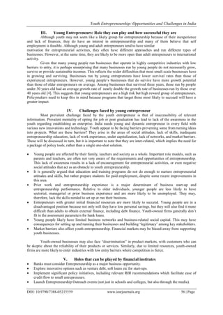 Youth Entrepreneurship: Opportunities and Challenges in India | PDF