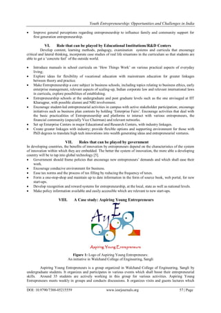 Youth Entrepreneurship: Opportunities and Challenges in India | PDF