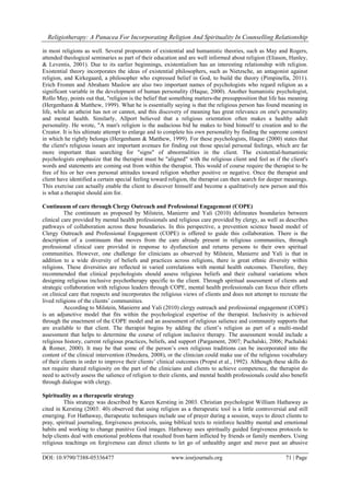 Religiotherapy: A Panacea for Incorporating Religion and Spirituality ...