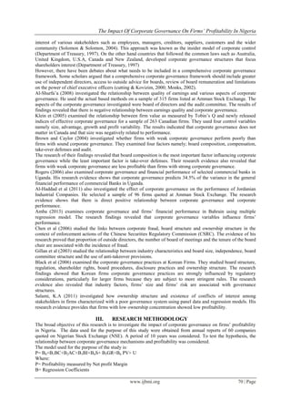 The Impact of Corporate Governance on Firms’ Profitability in Nigeria | PDF