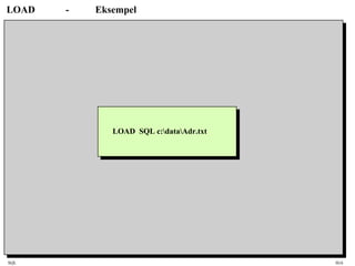 SQL HiA
LOAD - Eksempel
LOAD SQL c:dataAdr.txt
 