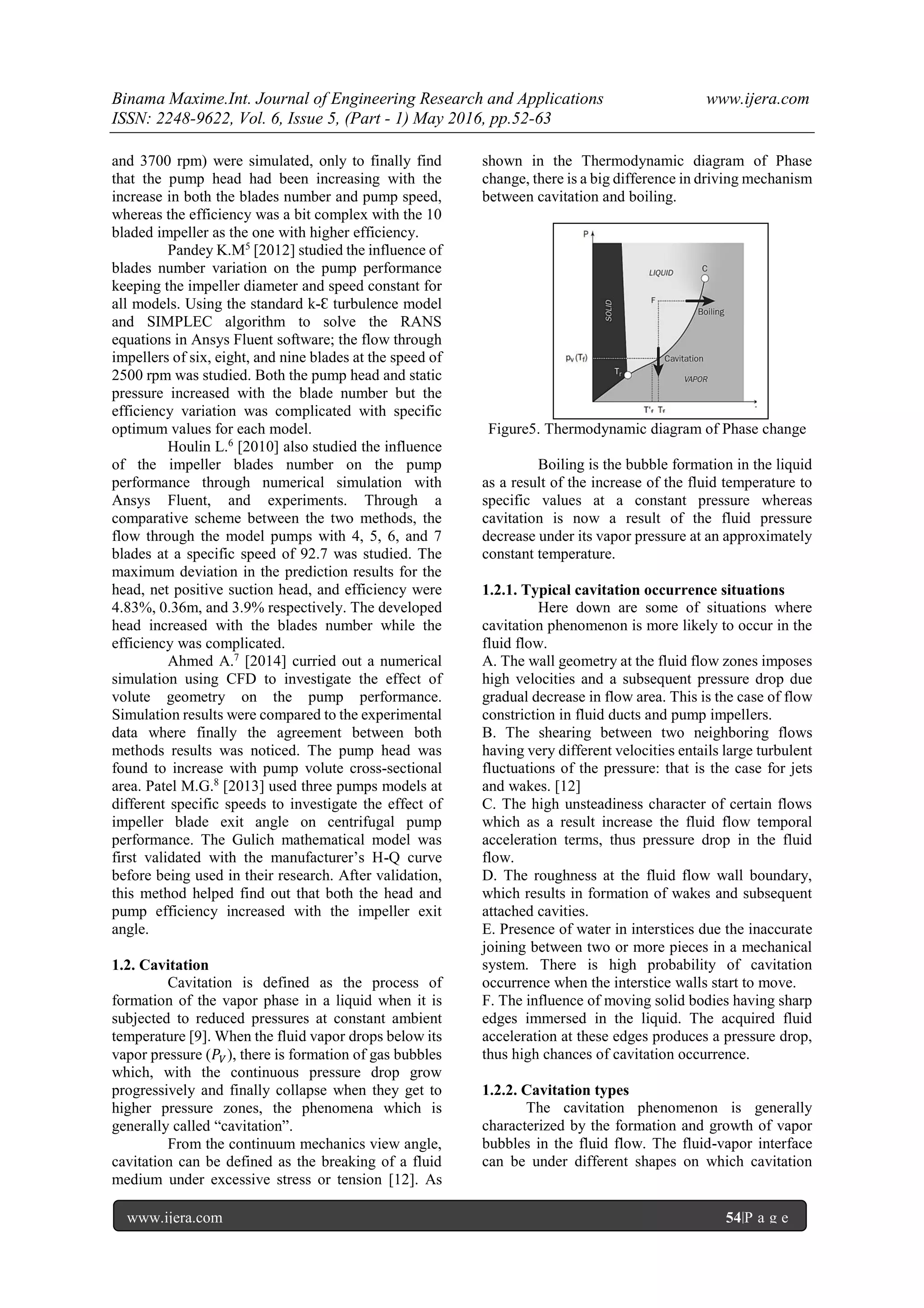 Cavitation Effects in Centrifugal Pumps- A Review | PDF