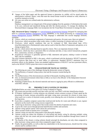 Electronic Voting: Challenges and Prospects in Nigeria’s Democracy | PDF image.