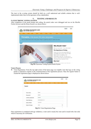 Electronic Voting: Challenges and Prospects in Nigeria’s Democracy | PDF