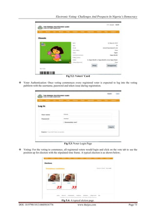 Electronic Voting: Challenges and Prospects in Nigeria’s Democracy | PDF