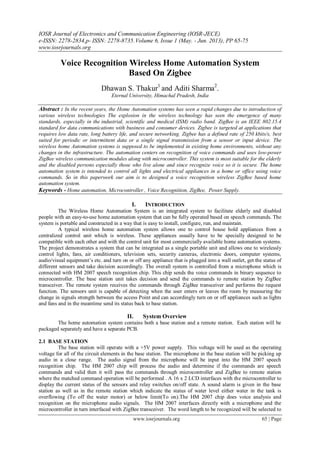 Voice Recognition Wireless Home Automation System Based On Zigbee | PDF