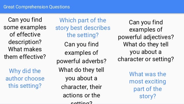Great comprehension questions