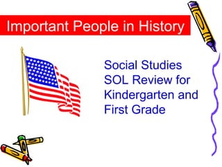 Important People in History Social Studies SOL Review for Kindergarten and First Grade 