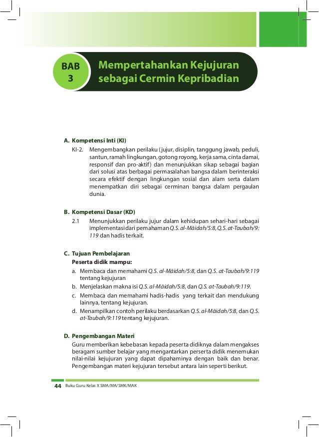 Soal Agama Islam Tentang Kejujuran Cermin Kepribadian