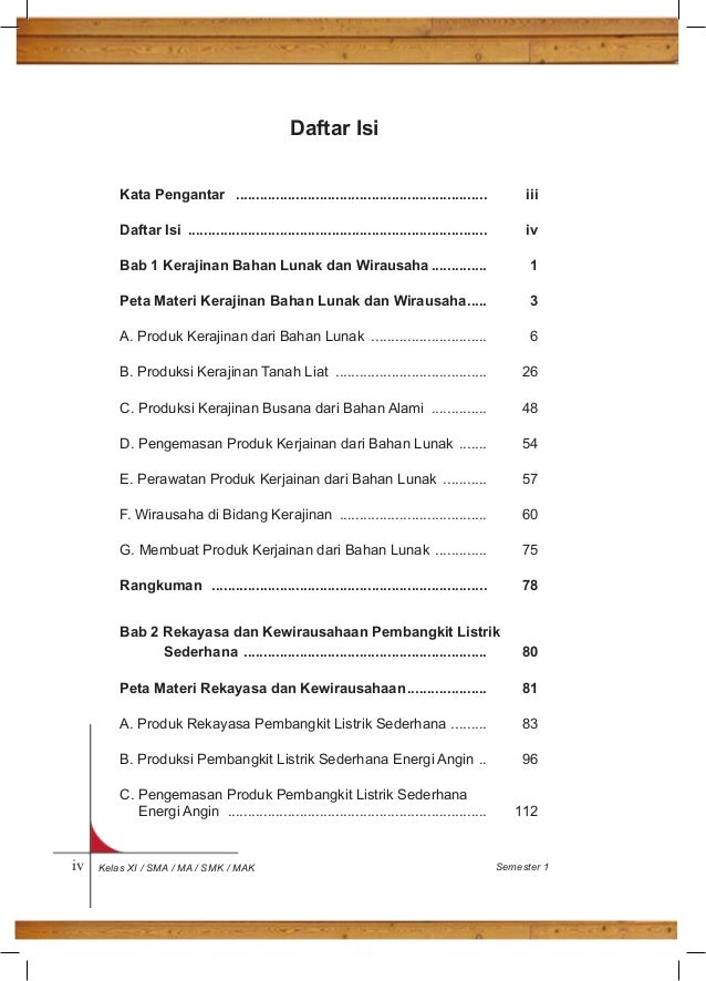 Buku Siswa prakarya  dan Kewirausahaan kelas XI semester 1 