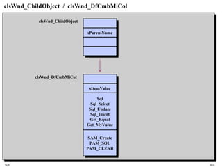 SQL HiA
clsWnd_ChildObject / clsWnd_DfCmbMiCol
sParentNamesParentName
clsWnd_ChildObject
sItemValuesItemValue
Sql
Sql_Select
Sql_Update
Sql_Insert
Get_Equal
Get_MyValue
Sql
Sql_Select
Sql_Update
Sql_Insert
Get_Equal
Get_MyValue
SAM_Create
PAM_SQL
PAM_CLEAR
SAM_Create
PAM_SQL
PAM_CLEAR
clsWnd_DfCmbMiCol
 