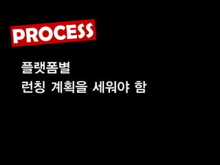 플랫폼별
런칭 계획을 세워야 함
 