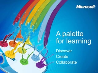 A palettefor learning Discover  CreateCollaborate 1 