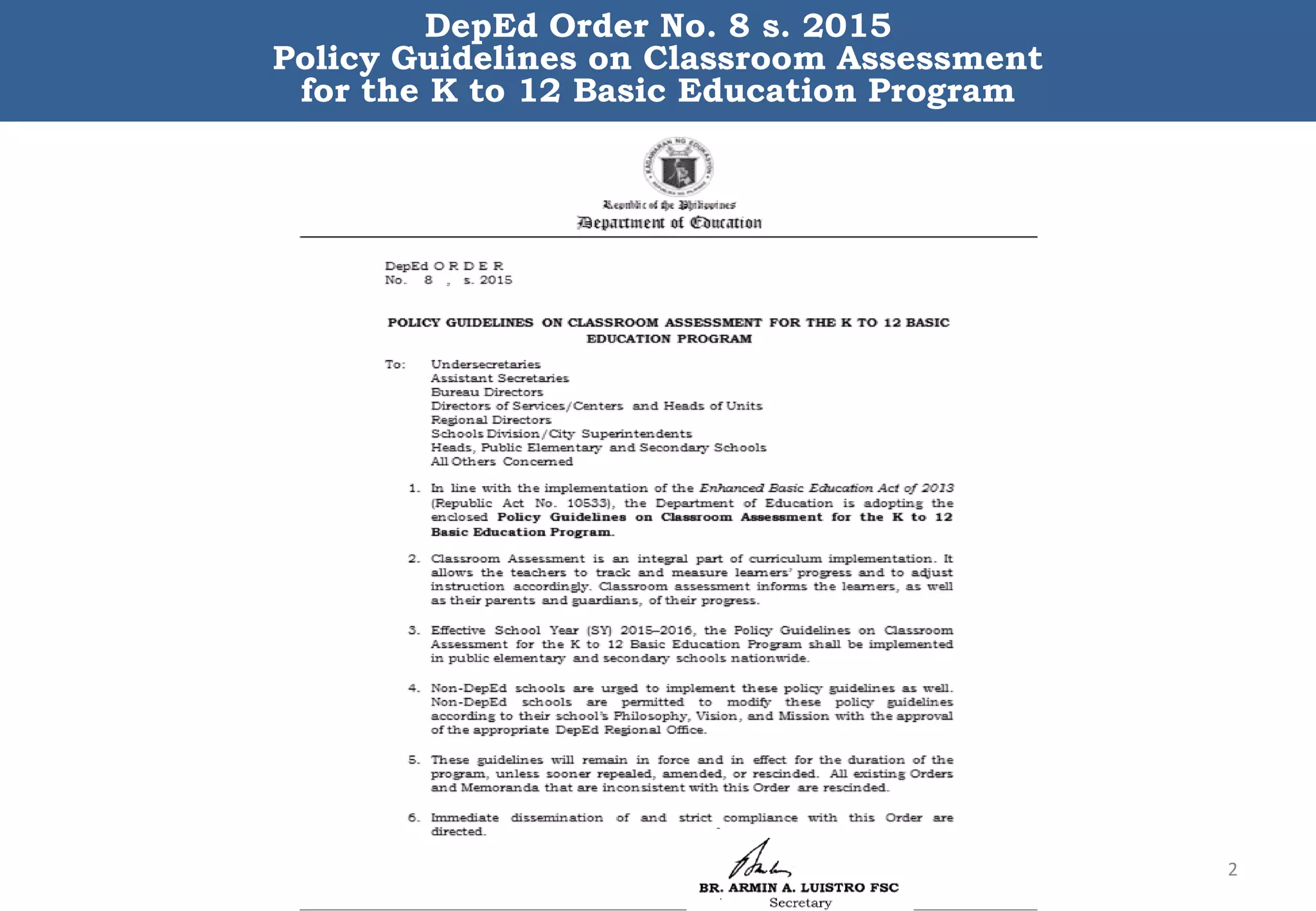 New K12 assessment in the k to 12 basic education program | PDF
