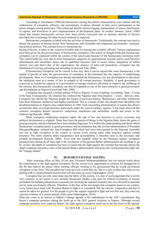 Bureaucracy and Corruption in Nigeria: Implications for Buhari’s Change ...