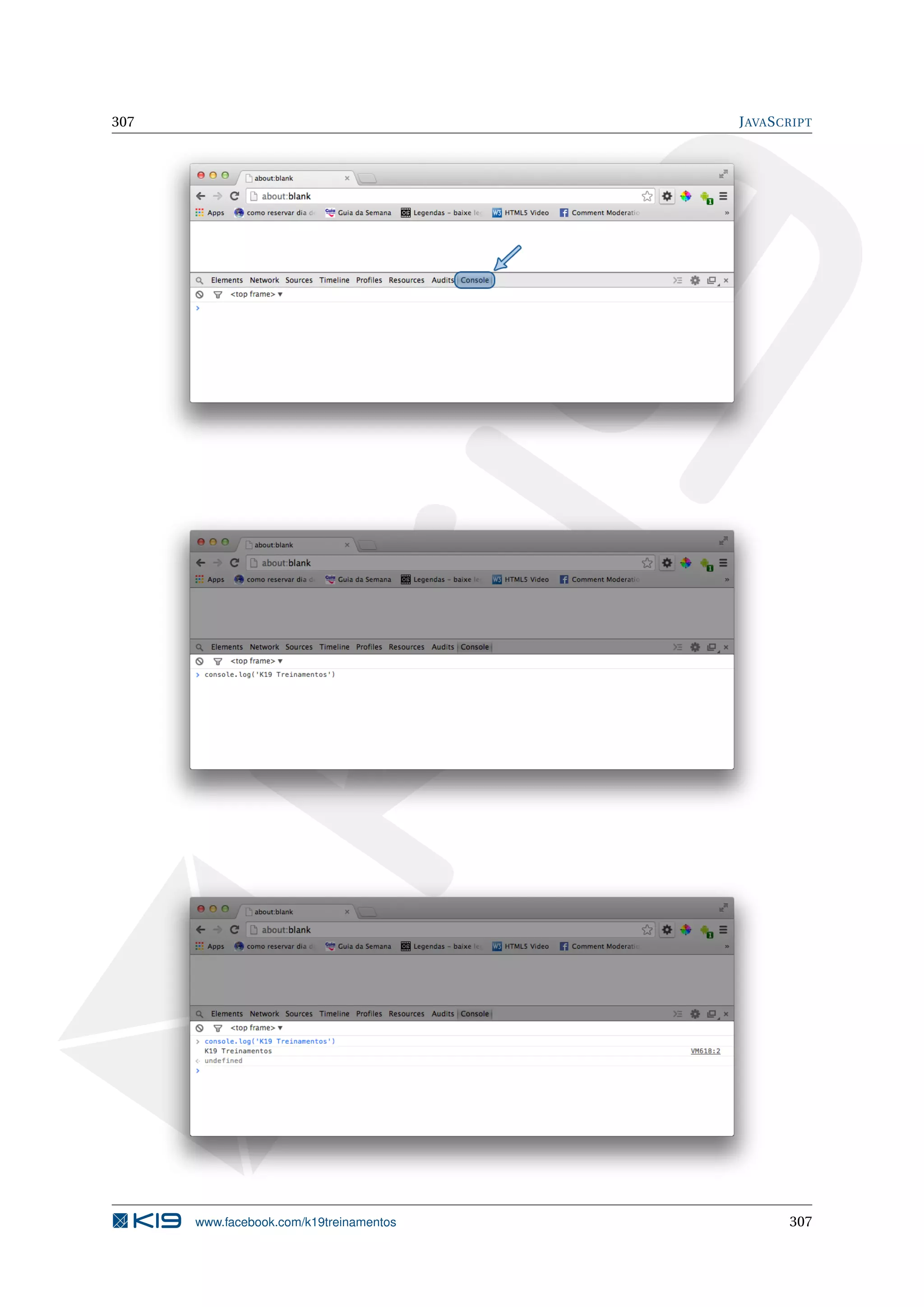 307 JAVASCRIPT
www.facebook.com/k19treinamentos 307
 
