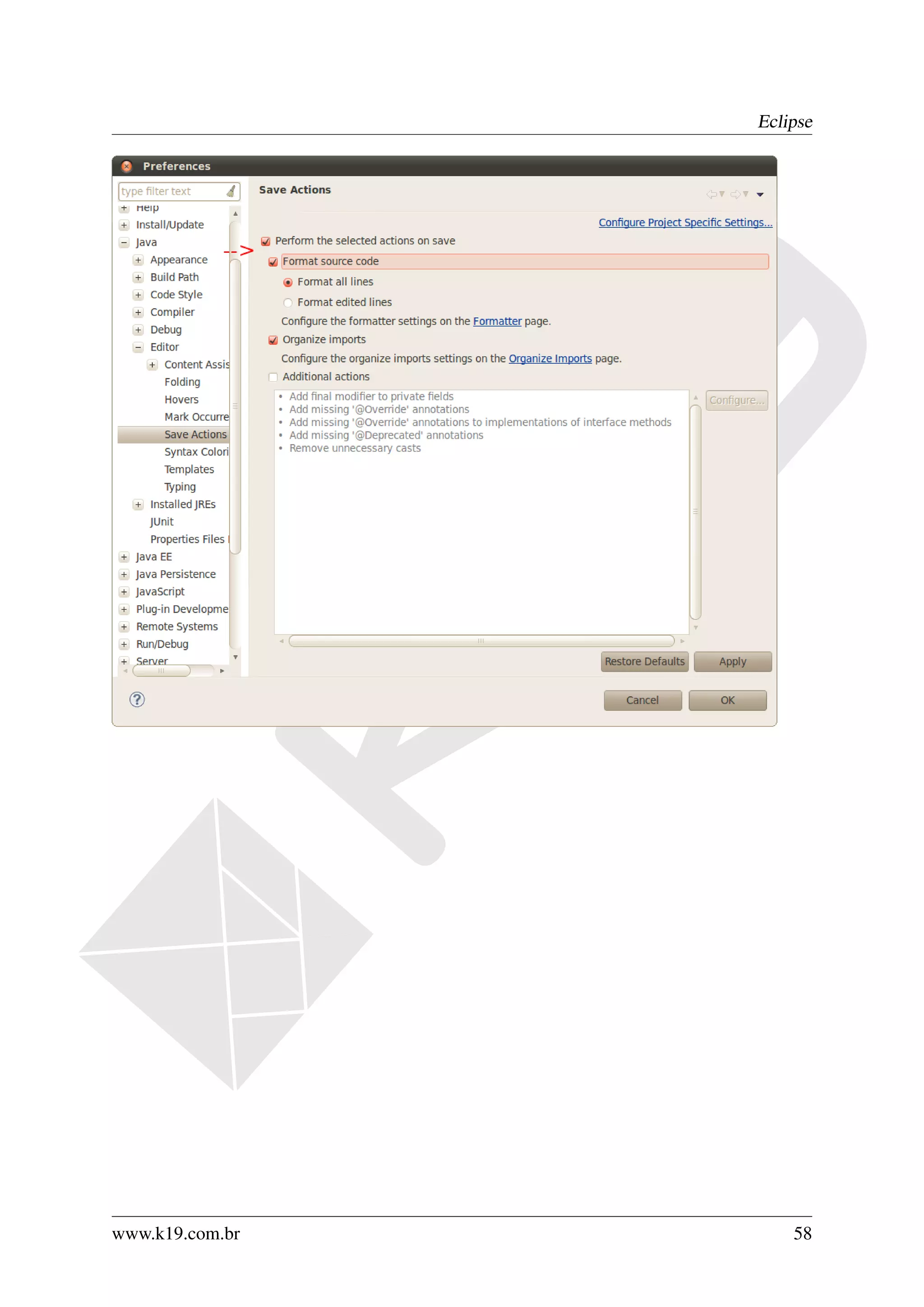 Eclipse




www.k19.com.br       58
 