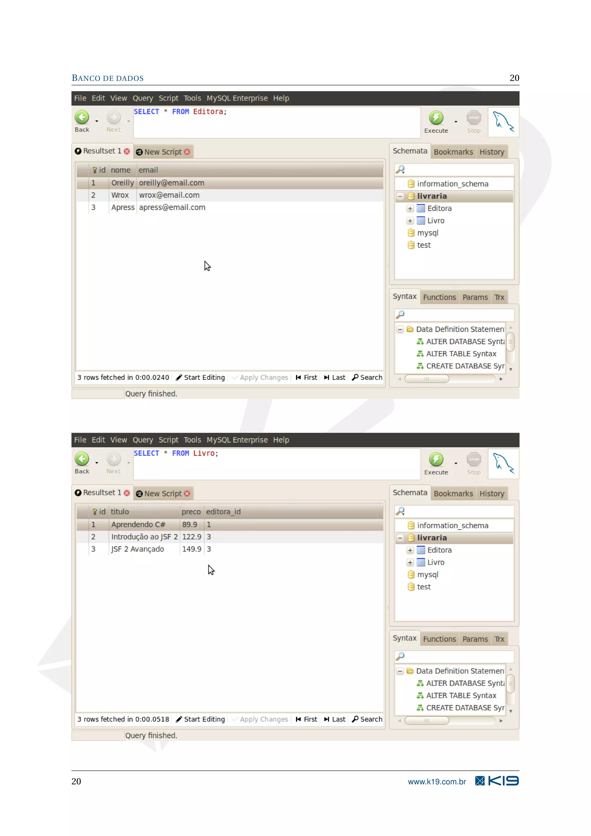 B ANCO DE DADOS                    20




20                www.k19.com.br
 