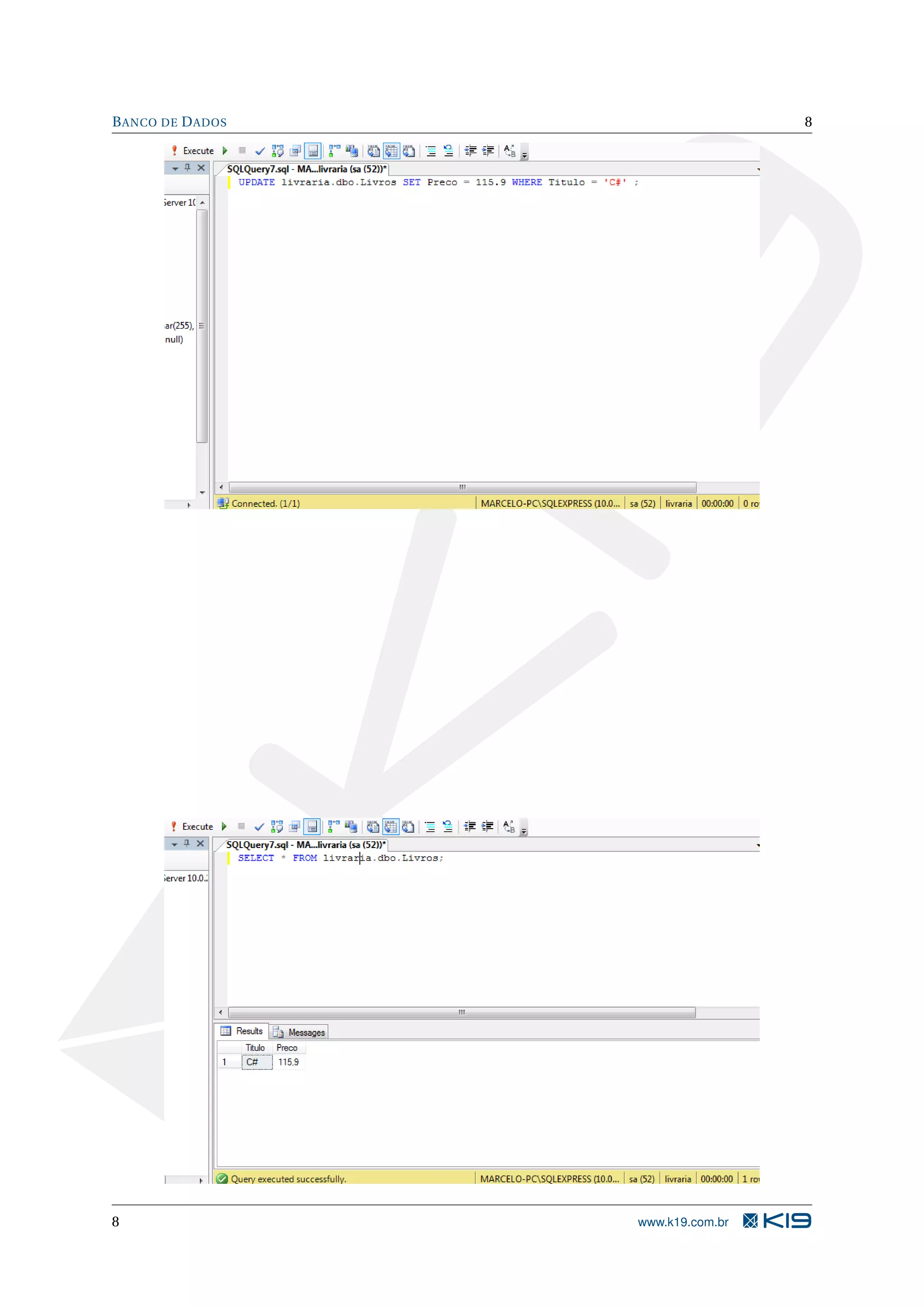 B ANCO DE D ADOS 8 8 www.k19.com.br 