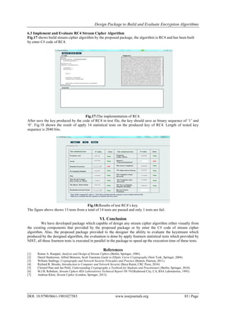 Design Package to Build and Evaluate Encryption Algorithms | PDF