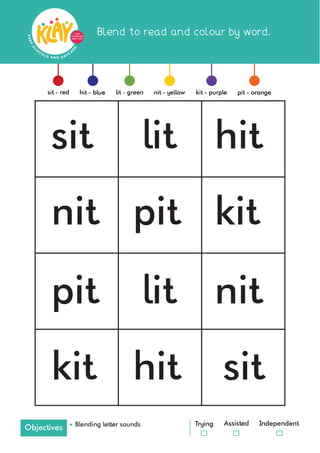 Blend to read and colour by word.
 