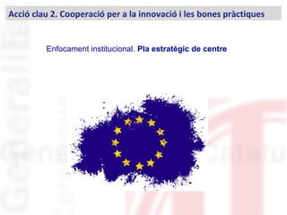 Enfocament institucional. Pla estratègic de centre
Acció clau 2. Cooperació per a la innovació i les bones pràctiques
 
