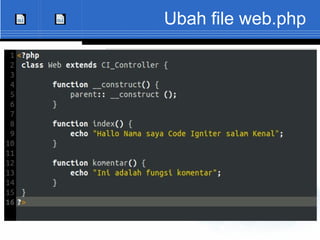 Pengenalan OOP dan Framework Code Igniter | ODP