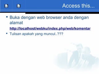 Pengenalan OOP dan Framework Code Igniter | ODP