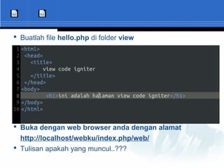 Pengenalan OOP dan Framework Code Igniter | ODP