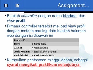 Pengenalan OOP dan Framework Code Igniter | ODP