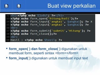 Pengenalan OOP dan Framework Code Igniter | ODP