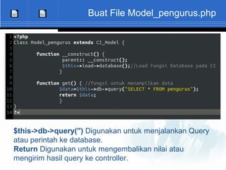 Pengenalan OOP dan Framework Code Igniter | ODP