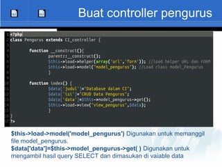 Pengenalan OOP dan Framework Code Igniter | ODP