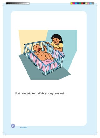 48 Kelas 1 SD
Mari menceritakan adik bayi yang baru lahir.
 