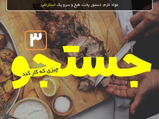 ‫یک‬ ‫سرو‬ ‫و‬ ‫طبخ‬ ،‫پخت‬ ‫دستور‬ ،‫الزم‬ ‫مواد‬‫استارتاپ‬
3
 