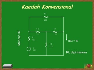 Kaedah Konvensional Mencari IN ISC = IN RL dipintaskan 